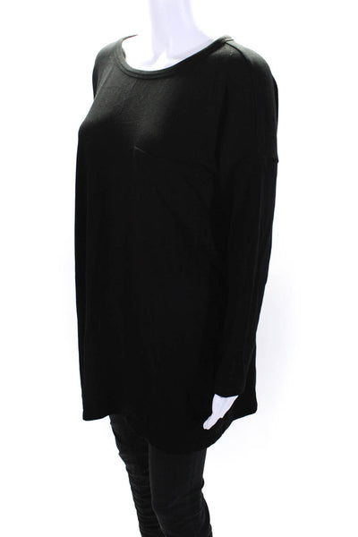 Eileen Fisher Women's Crewneck Long Sleeves Tunic Blouse Black Size S