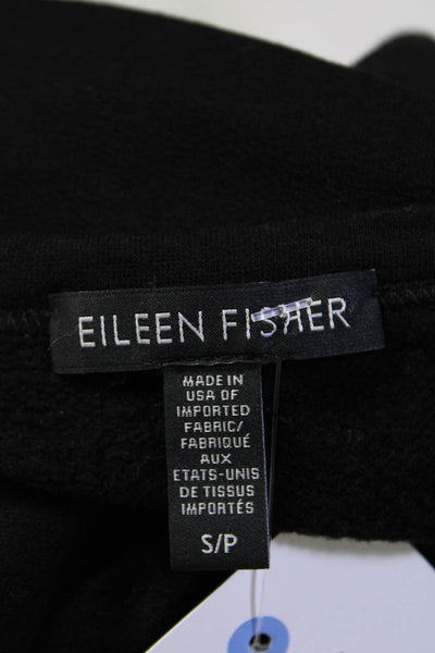 Eileen Fisher Women's Crewneck Long Sleeves Tunic Blouse Black Size S