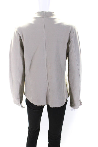 Eileen Fisher Women's Long Sleeves Button Up Unlined Jacket Beige Size S