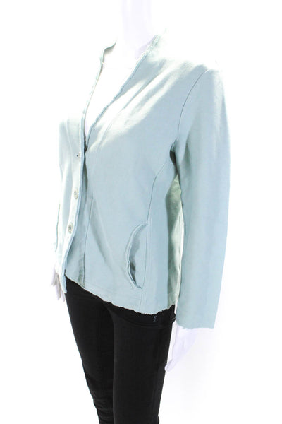 Eileen Fisher Women's V-Neck Long Sleeves Button Up Pockets Jacket Green Size S