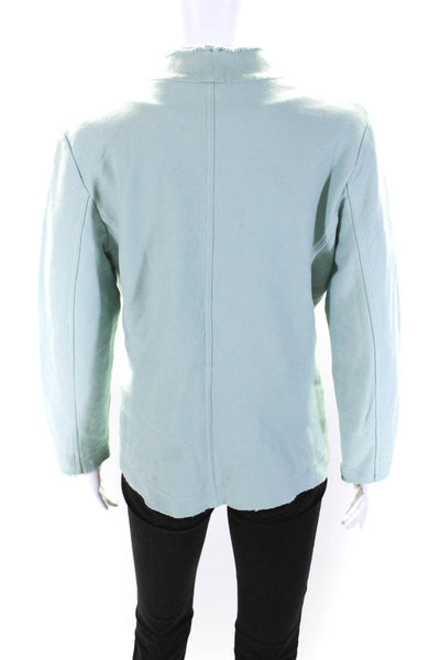 Eileen Fisher Women's V-Neck Long Sleeves Button Up Pockets Jacket Green Size S