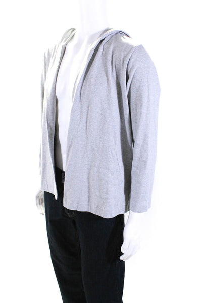 Eileen Fisher Women's Hood Long Sleeves Open Front Cardigan Sweater Gray Size L