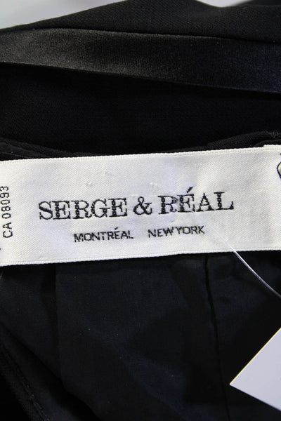 Serge & Real Womens High Waist Straight Leg Pleated Crop Pants Black Size 12