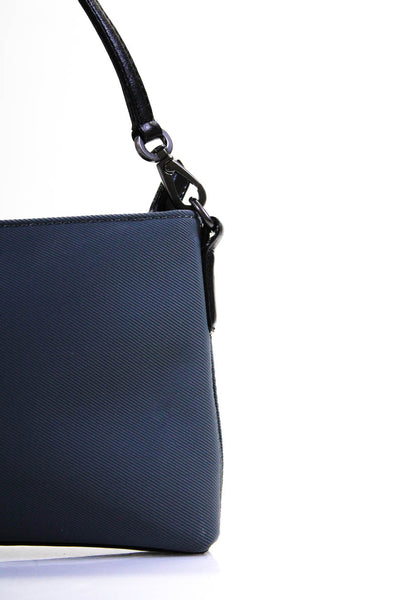 Coach Womens Mini Nylon Zip Top Wristlet Tote Handbag Black Gray
