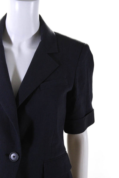 Elizabeth and James Womens One Button Notched Lapel Blazer Jacket Black Size 6