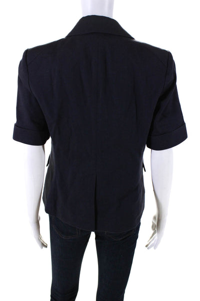 Veronica Beard Women's Short Sleeves Lined One Button Blazer Black Size 6