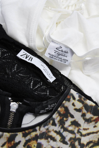 Zara Womens Blouses Tops Brown Size S M Lot 3