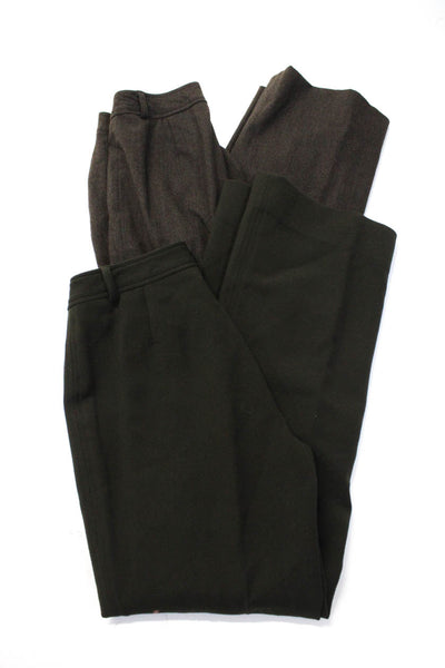 Shannon Mclean Womens Wide Leg Dress Pants Brown Green Size Medium Lot 2