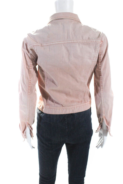 Melrose and Market Womens Button Down Jean Jacket Pink Size Extra Extra Small