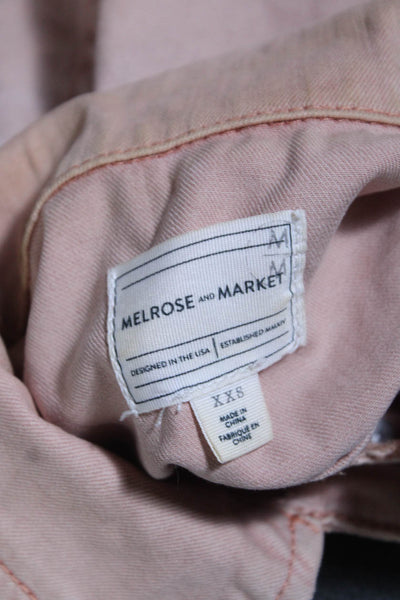 Melrose and Market Womens Button Down Jean Jacket Pink Size Extra Extra Small