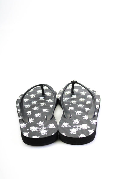 Coach Womens Thong Slide On Sandals Black White Size 7