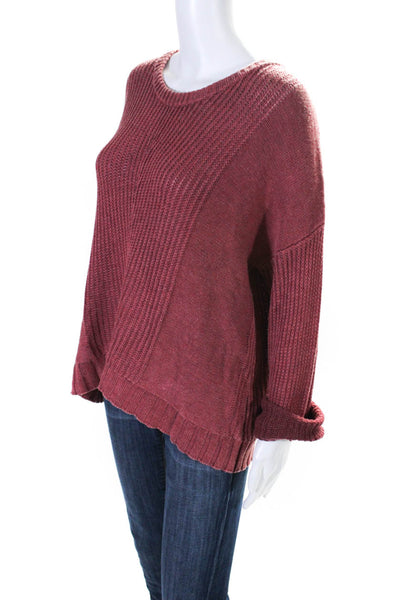 Rails Womens Red Crew Neck Long Sleeve Pullover Sweater Top Size L