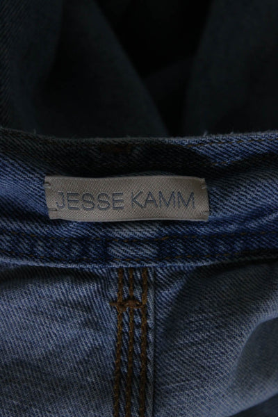 Jesse Kamm Womens Cotton Denim High-Rise Button Up Wide Leg Jeans Blue Size 2