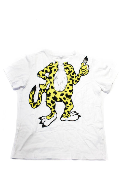 Stella McCartney Childrens Unisex Cheetah Short Sleeve Tee Shirt White Size 10
