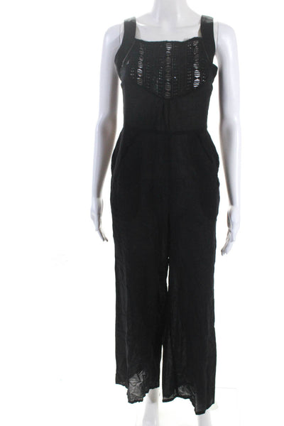 Vitamin A Womens Black Cut Out Detail Square Neck Sleeveless Jumpsuit Size S
