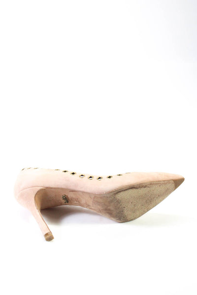 Coach Womens Suede Grommet Slide On Pointed Toe Pumps Pink Size 6 B