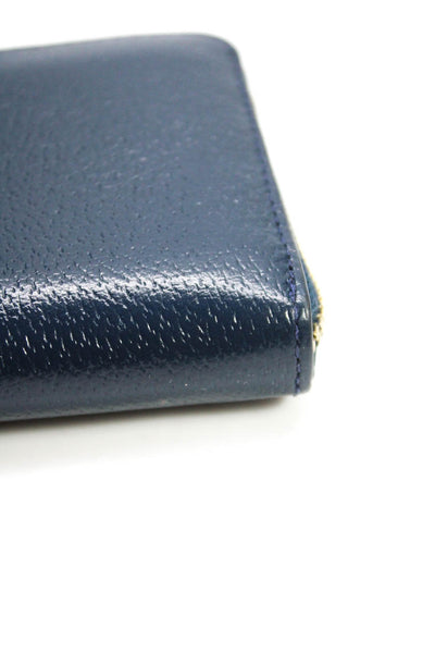 Kate Spade New York Womens Leather Zip Around Wallet Navy Blue