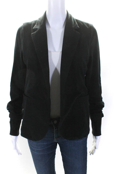 Sundays Women's Collared Long Sleeves Open Front Pockets Blazer Black Size S