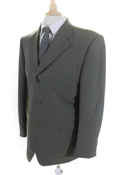 Canali Mens Three Button Blazer Jacket Gray Wool Size EUR 50 Regular