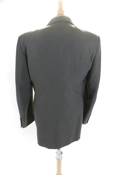 Canali Mens Three Button Blazer Jacket Gray Wool Size EUR 50 Regular