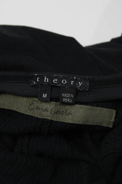 Theory Enza Costa Womens Tee Shirt Sweater Black Size Medium Large Lot 2