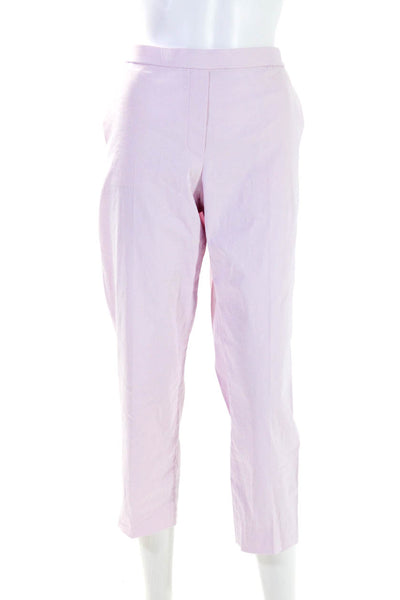 Theory Womens Pink High Rise Pull On Straight Leg Crop Trouser Pants Size 10