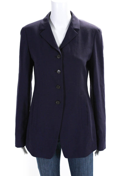 Vestimenta Womens Woven Button Up Blazer Jacket Dark Purple Size 8