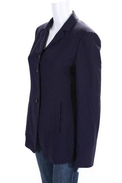 Vestimenta Womens Woven Button Up Blazer Jacket Dark Purple Size 8