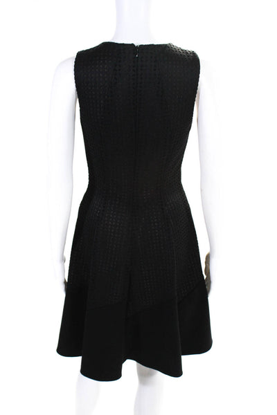 Reiss Womens Laser Cut Neoprene Mesh Sleeveless Fit & Flare Dress Black Size 2