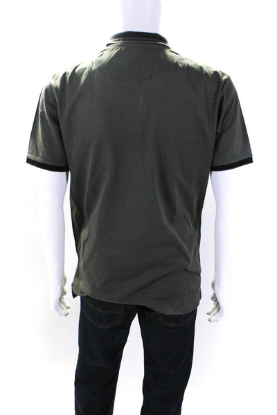 Roberto Cavalli Mens Cotton Collared Short Sleeve Polo Shirt Dark Green Size M