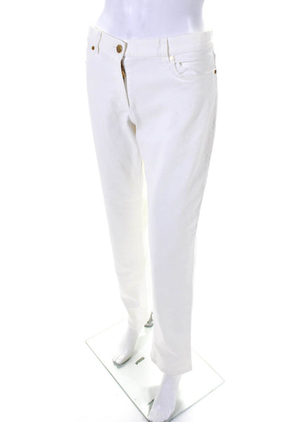 Michael Kors Womens Cotton Denim Low-Rise Straight Leg Jeans Pants White Size 12