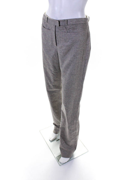 Chado Ralph Rucci Womens Cashmere Mid-Rise Flat Front Dress Trousers Gray Size 6