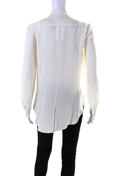 Rag & Bone Womens Button Front Long Sleeve Collarless Shirt White Size XS