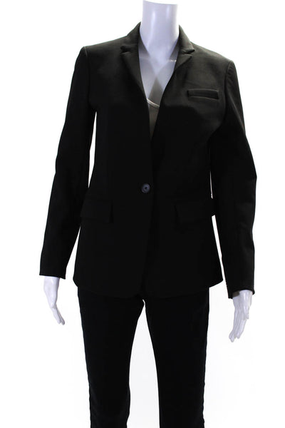 J Crew Womens Single Button Notched Lapel Regent Blazer Jacket Black Size 0