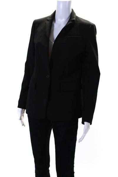 J Crew Womens Single Button Notched Lapel Regent Blazer Jacket Black Size 0