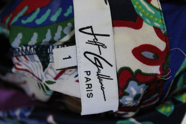 Jeff Gallano Womens Floral Paisley Print Button Down Shirt Multi Colored Size 1