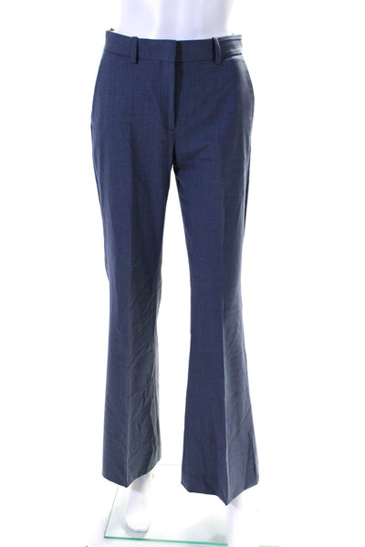 Theory Womens Creased Flare Leg Jotsna Continuous Dress Pants Blue Size 0