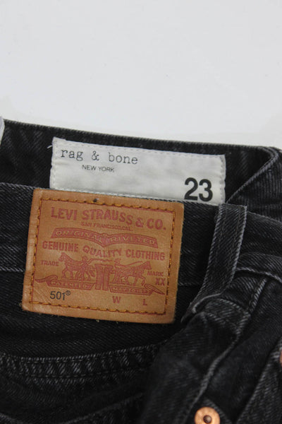 Rag & Bone Levi's Womens Shorts Black Fly Button Straight Jeans Size 23 26 lot 2