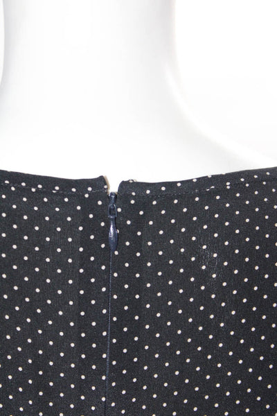 Juanita Sabbadini Womens 3/4 Sleeve Polka Dot Top Blouse Black Size Medium