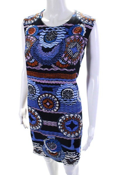 PETER PILOTTO Womens Abstract Print Sleeveless Sheath Dress Multicolor Size 12