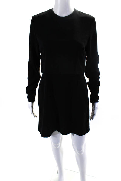 Atea Oceanie Womens Round Neck Layered Zipped Midi Dress Black Size EUR38
