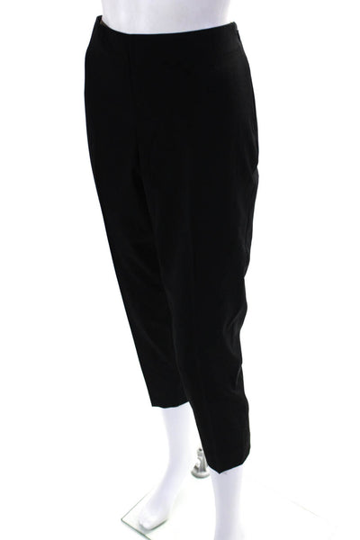 St. John Women's Zip Closure Flat Front Straight Leg Ankle Pant Black Size 4