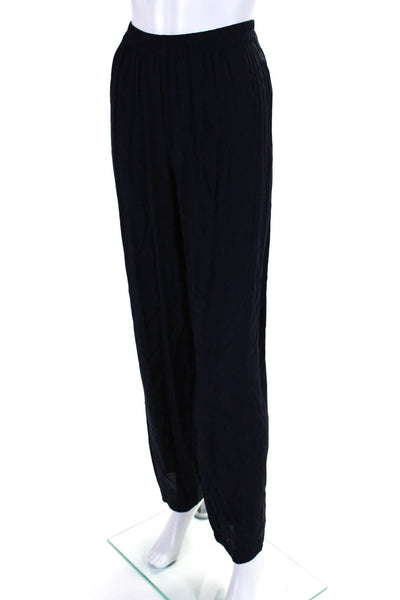 Andrea Sargeant Women's Elastic Waist Flat Front Straight Leg Pant Black Size L