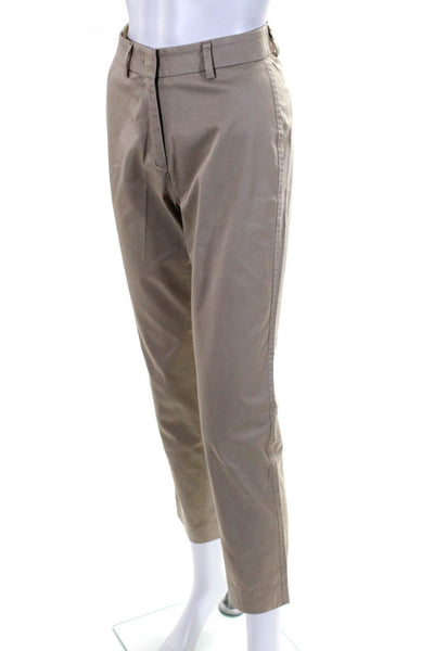 Max Mara Womens Zipper Fly Pleated Cigarette Leg Trouser Pants Brown Size 4