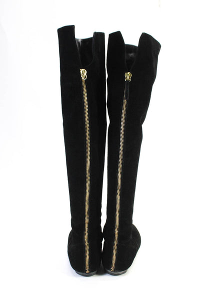 Giuseppe Zanotti Design Womens Suede Over The Knee Boots Black Size 37 7