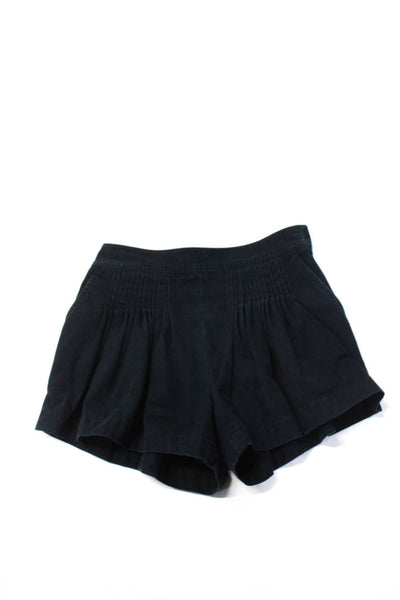 Marc By Marc Jacobs Womens Cotton Side Zipped Button Pleated Shorts Navy Size 0