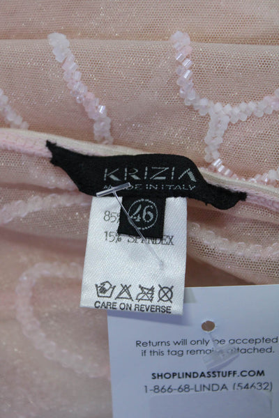 Krizia Womens Beaded Spaghetti Strap Tank Top Ballet Pink Size EUR 46