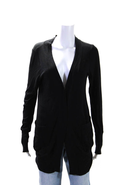 Splendid Womens Long Sleeves V Neck Cardigan Sweater Black Size Medium