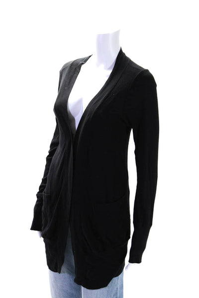 Splendid Womens Long Sleeves V Neck Cardigan Sweater Black Size Medium