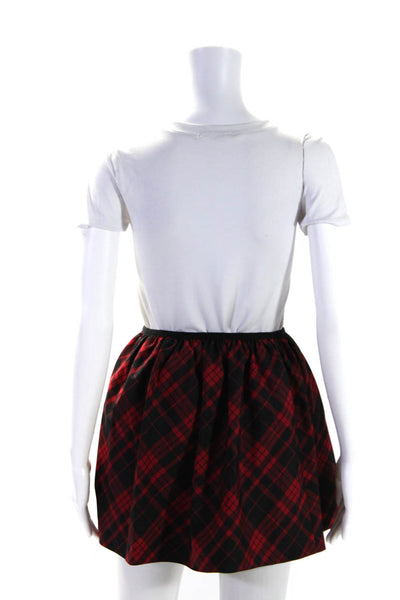 Polo Ralph Lauren Childrens Girls Plaid A Line Mini Skirt Red Size 12-14